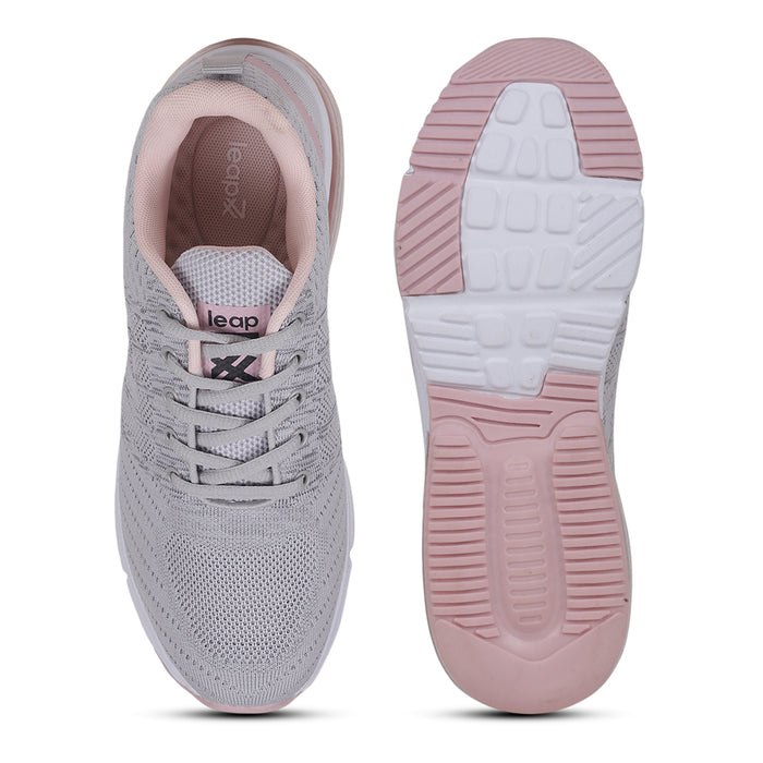 Leap7X HRP-TZ-L5 Grey Sports Lacing Running Shoes for Women by Liberty