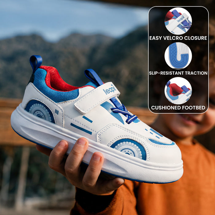 Leap7X JMPX041E White Casual Non lacing Sneakers for Kids by Liberty