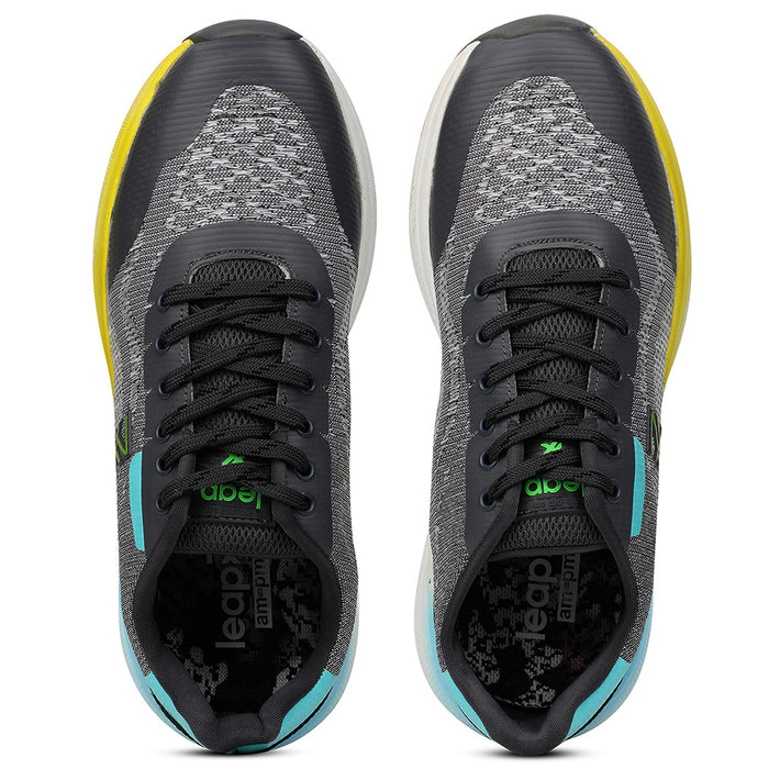 Leap7X KYOTO Grey Sports Lacing Running Shoes for Men by Liberty