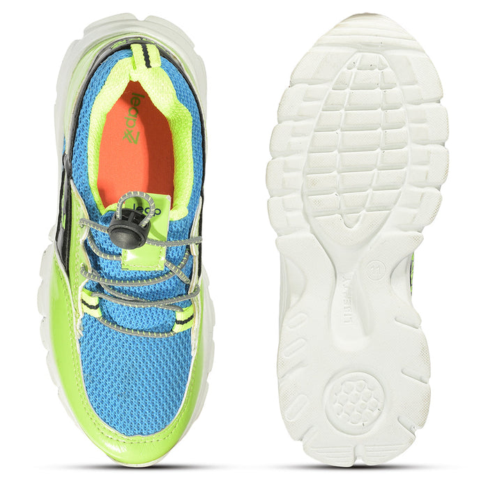 Leap7x Lacing Casual Shoes For Kids (P.Green) JEEVA-5 By Liberty