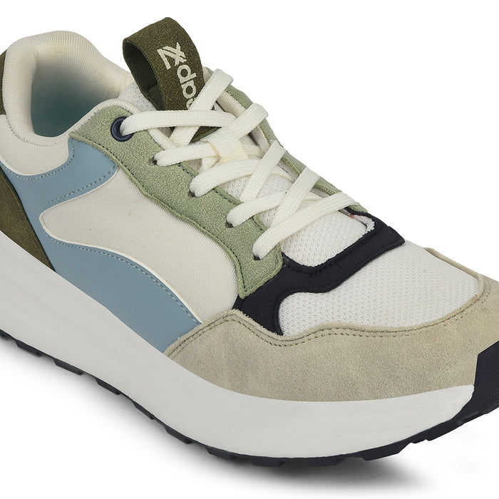 Leap7X Light Grey Sports Lacing Running Shoes For Kids Zlp Xk 01 By Liberty
