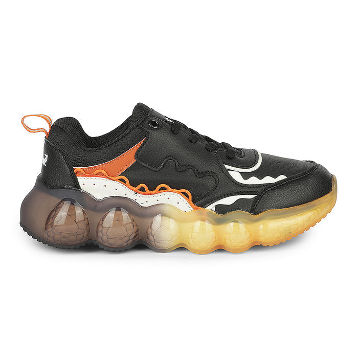 Leap7X LIGHTEX-2 Black Casual Lacing Running Shoes for Kids by Liberty