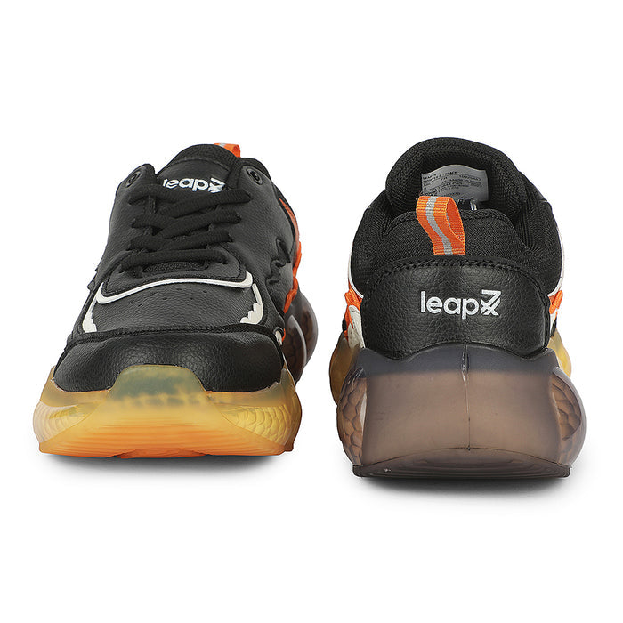 Leap7X LIGHTEX-2 Black Casual Lacing Running Shoes for Kids by Liberty