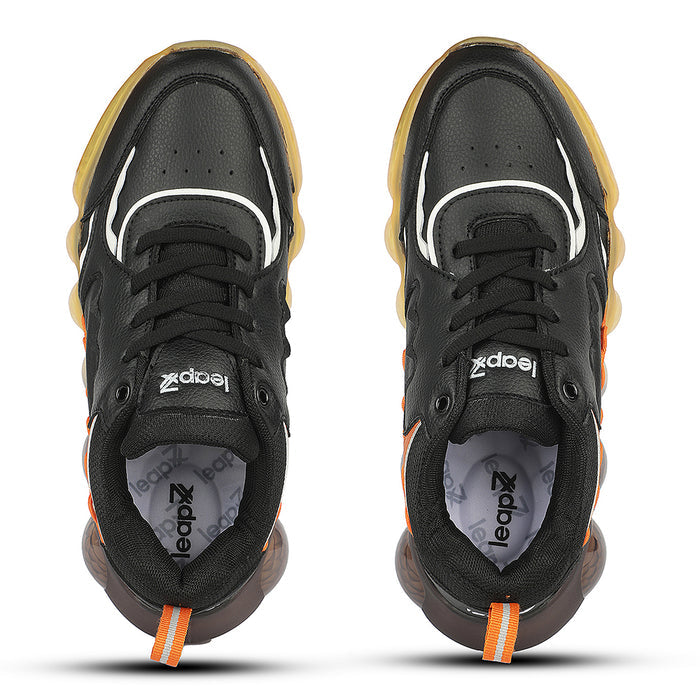 Leap7X LIGHTEX-2 Black Casual Lacing Running Shoes for Kids by Liberty