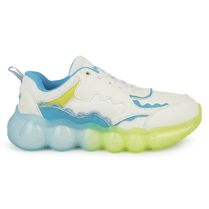 Leap7X LIGHTEX-2 White Casual Lacing Running Shoes for Kids by Liberty