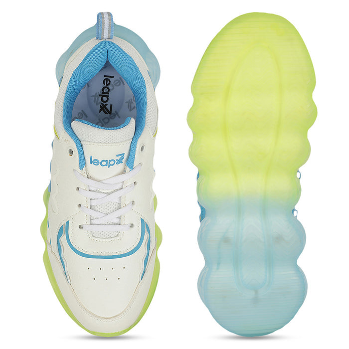 Leap7X LIGHTEX-2 White Casual Lacing Running Shoes for Kids by Liberty