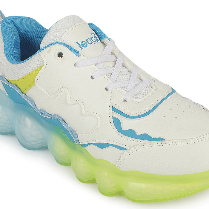 Leap7X LIGHTEX-2 White Casual Lacing Running Shoes for Kids by Liberty