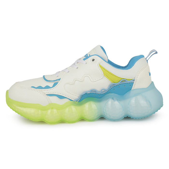 Leap7X LIGHTEX-2 White Casual Lacing Running Shoes for Kids by Liberty