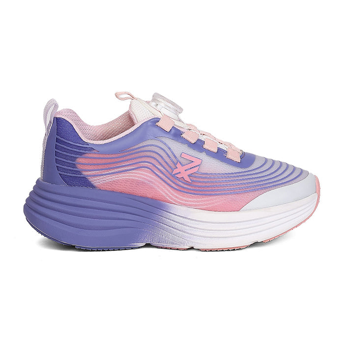 Leap7X Loto 6 Purple Sports Non Lacing Walking Shoes For Kids By Liberty