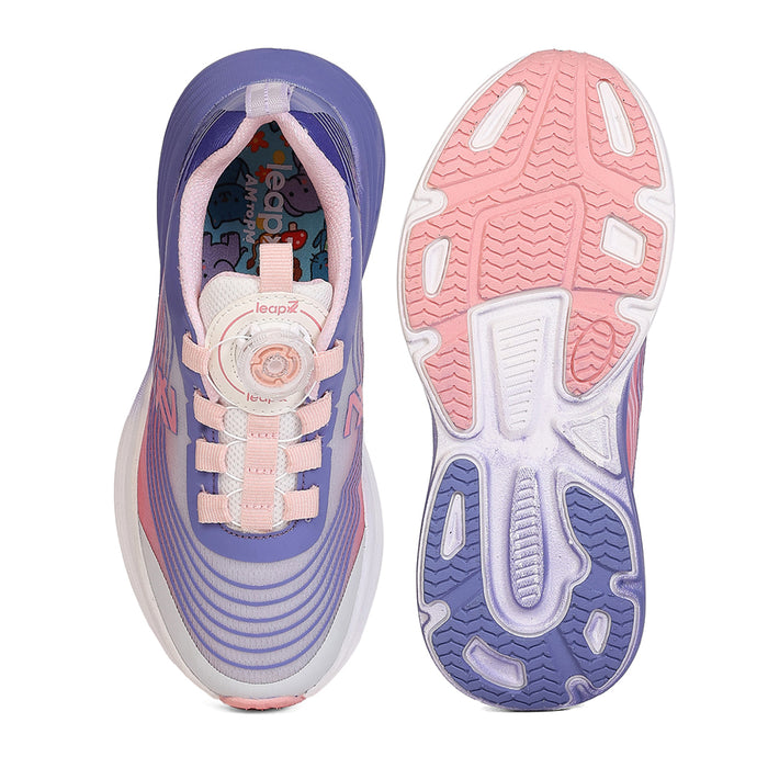 Leap7X Loto 6 Purple Sports Non Lacing Walking Shoes For Kids By Liberty