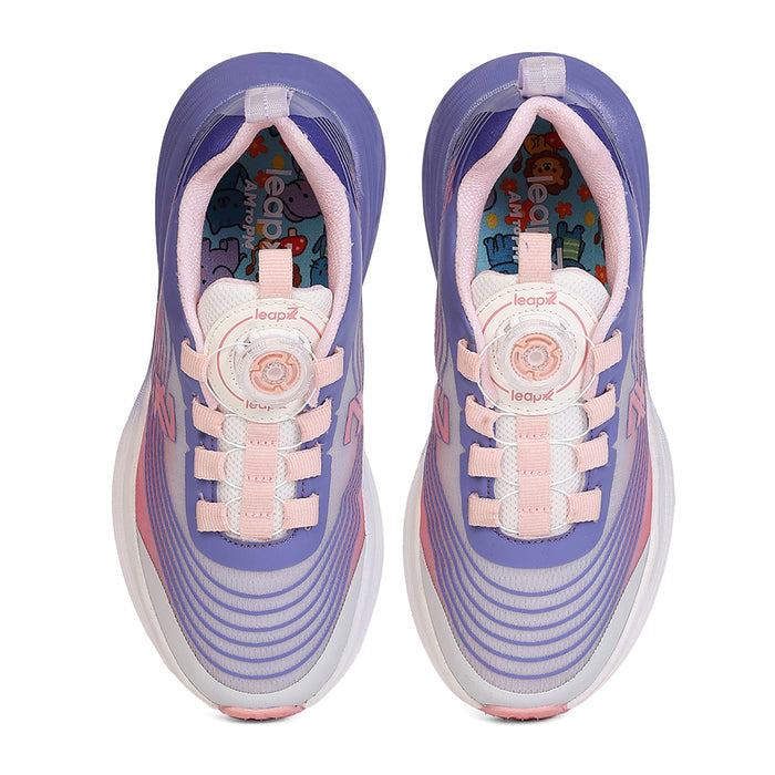 Leap7X Loto 6 Purple Sports Non Lacing Walking Shoes For Kids By Liberty