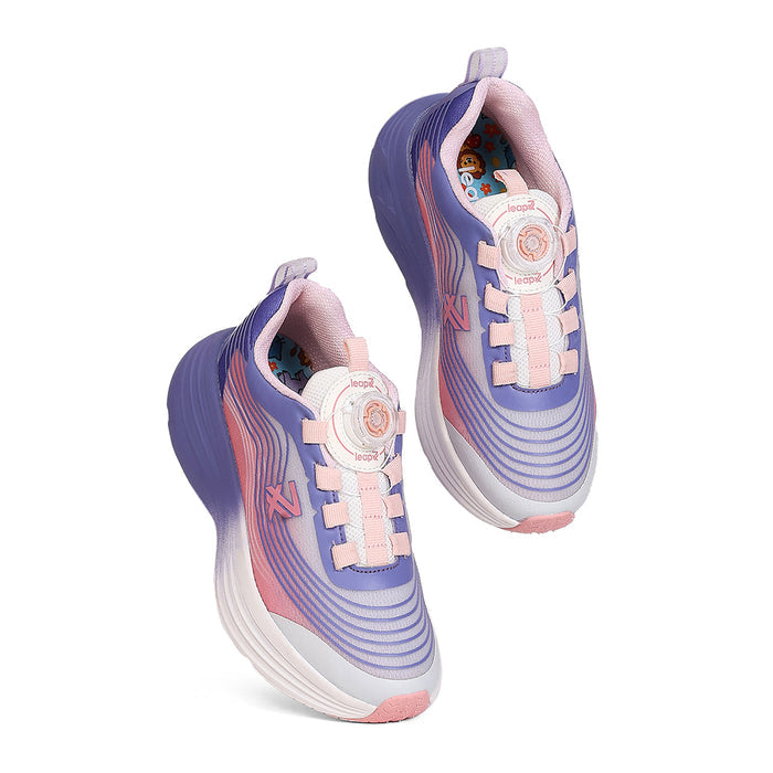 Leap7X Loto 6 Purple Sports Non Lacing Walking Shoes For Kids By Liberty