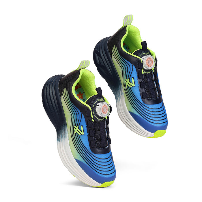 Leap7X Loto 6 Royal Blue Sports Non Lacing Walking Shoes For Kids By Liberty