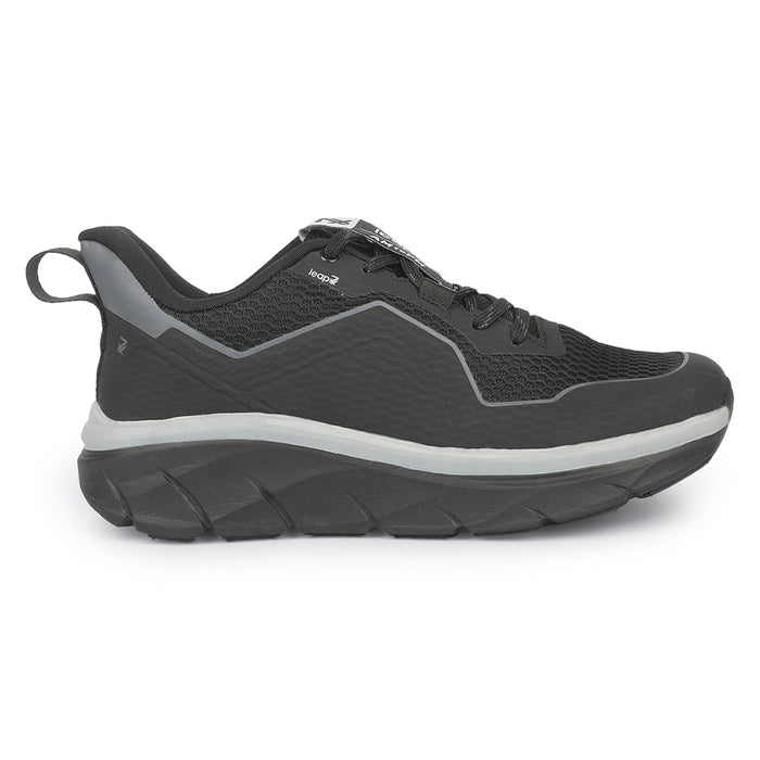 Leap7x MANILA Black Sports Lacing Running Shoes for Men by Liberty