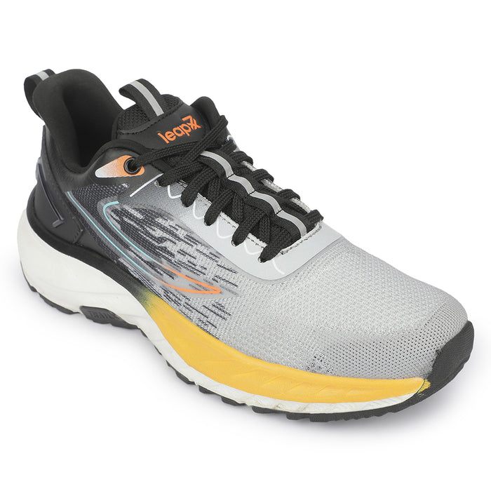 Leap7x MEGNATO Black Sports Lacing Running Shoes for Men by Liberty