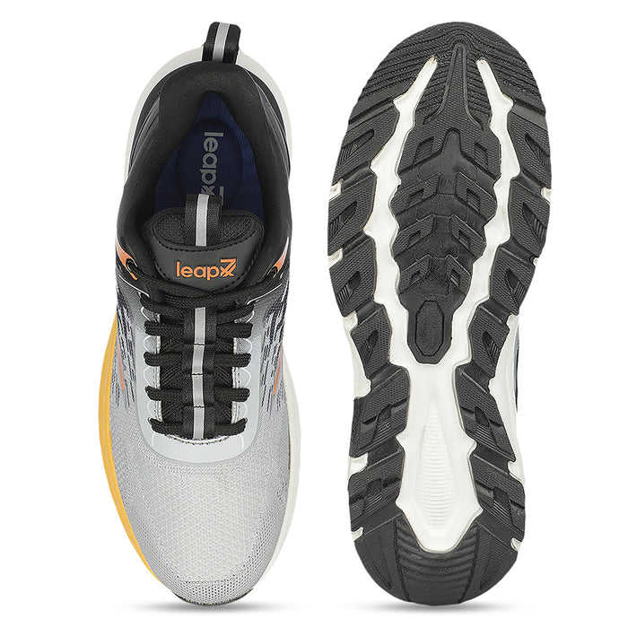 Leap7x MEGNATO Black Sports Lacing Running Shoes for Men by Liberty