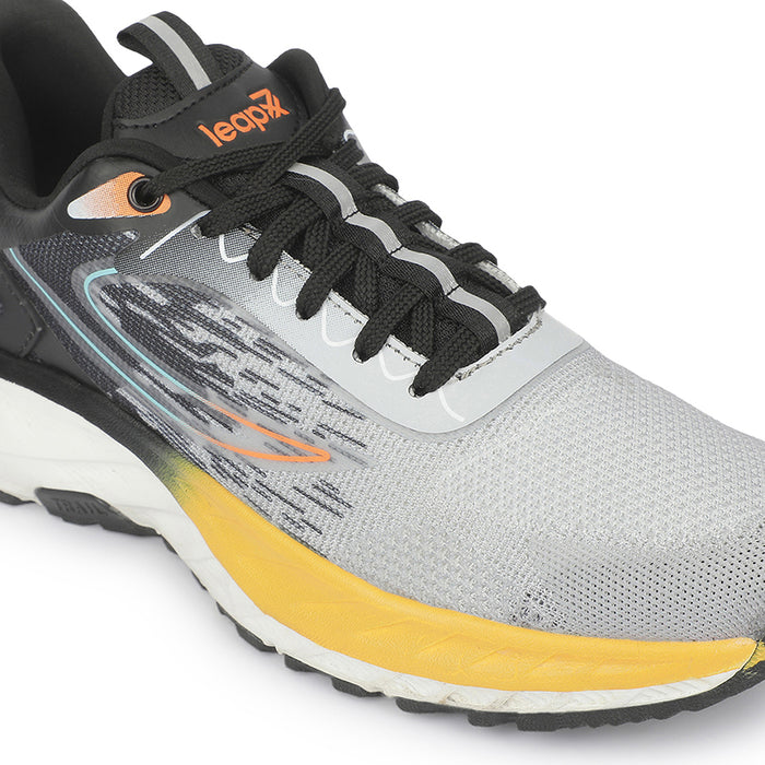 Leap7x MEGNATO Black Sports Lacing Running Shoes for Men by Liberty