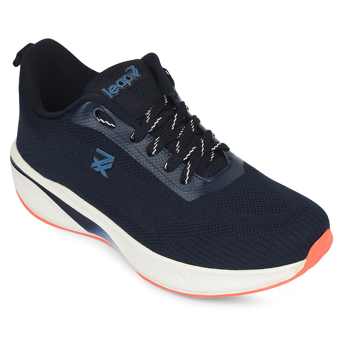 Leap7X Navy Blue Sports Lacing Running Shoes For Men Ghd 1 By Liberty