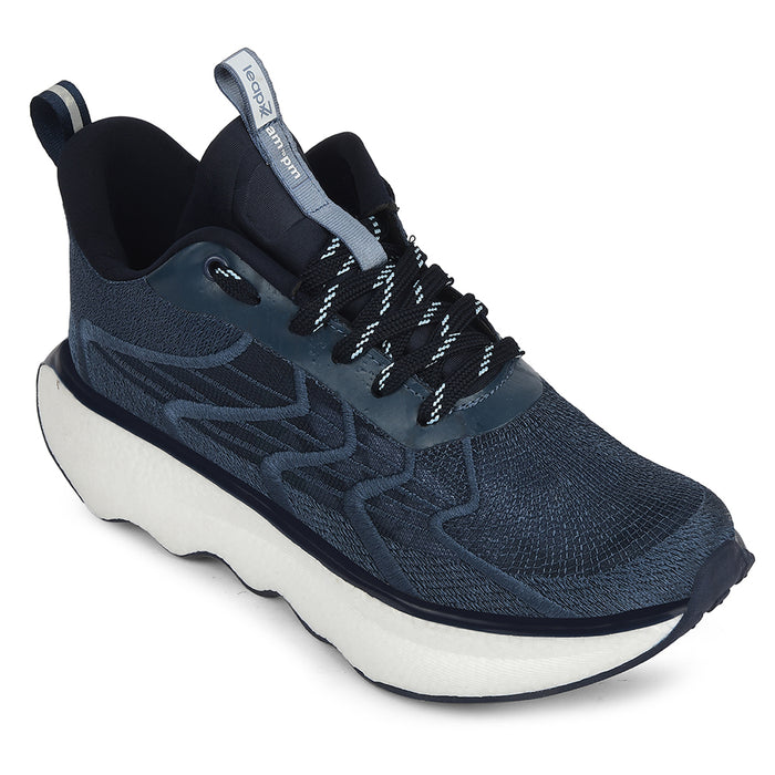 Leap7X Navy Blue Sports Lacing Running Shoes For Men Ghd 101 By Liberty