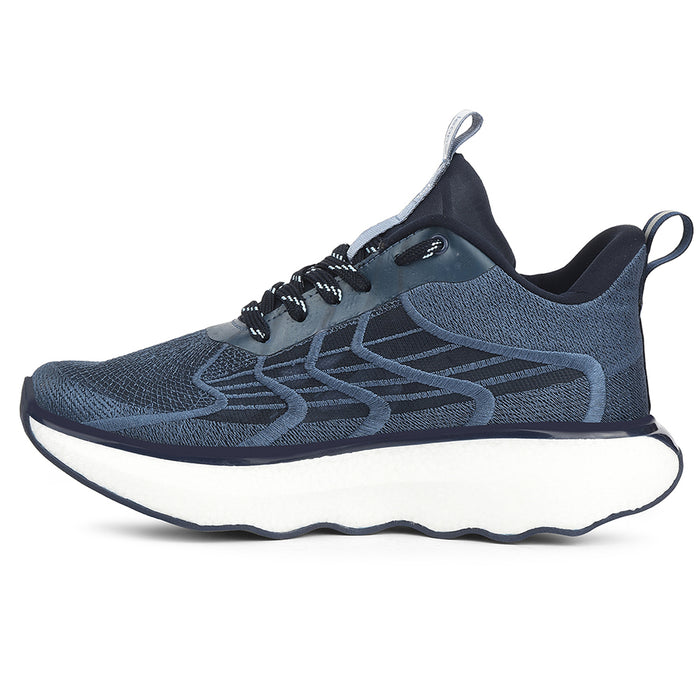 Leap7X Navy Blue Sports Lacing Running Shoes For Men Ghd 101 By Liberty