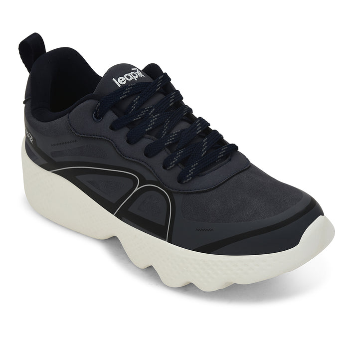 Leap7X Navy Blue Sports Lacing Running Shoes For Men Watson 1E By Liberty