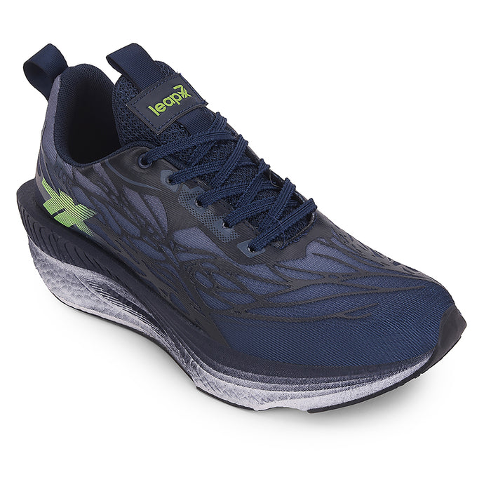 Leap7x Navy Blue Sports Lacing Running Shoes For Men XLM-01 By Liberty