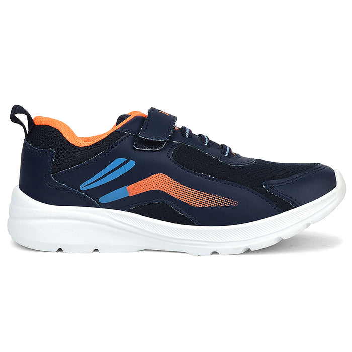 Leap7X Navy Blue Sports Non Lacing Walking Shoes For Kids Travel 2V By Liberty