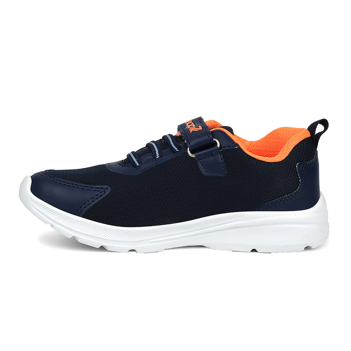 Leap7X Navy Blue Sports Non Lacing Walking Shoes For Kids Travel 2V By Liberty