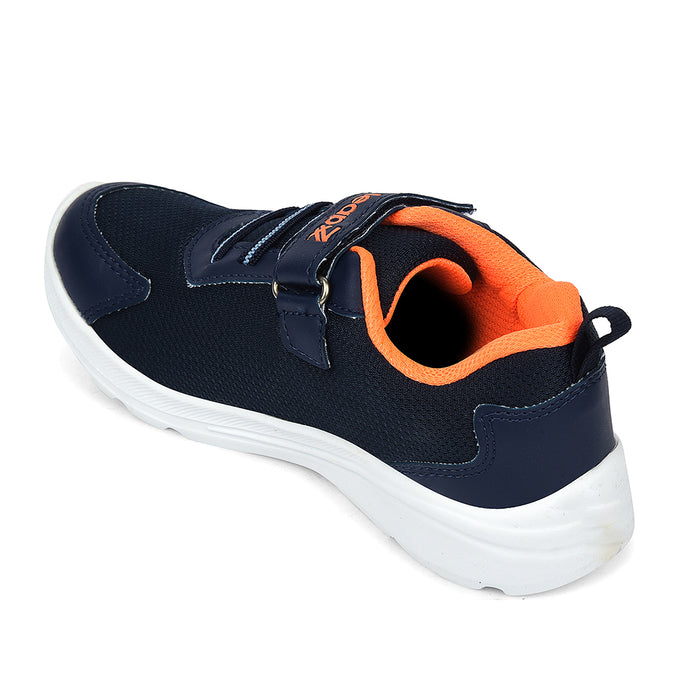 Leap7X Navy Blue Sports Non Lacing Walking Shoes For Kids Travel 2V By Liberty