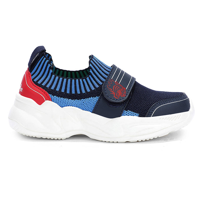 Leap7X Navy Blue Sports Non Lacing Walking Shoes For Kids Trend K5K By Liberty