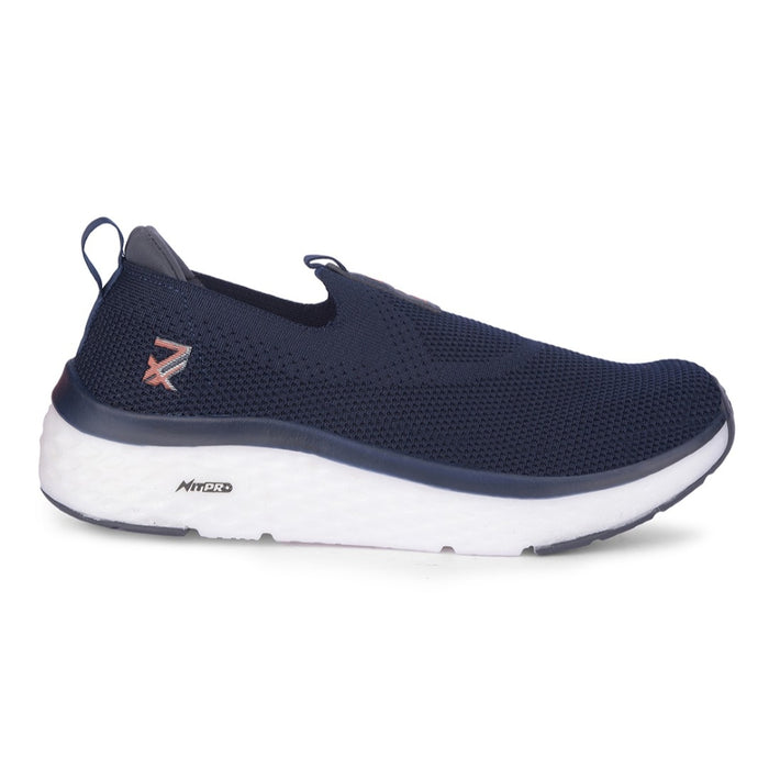 Leap7x Navy Blue Sports Non Lacing Walking Shoes For Men NITRUN-2 By Liberty