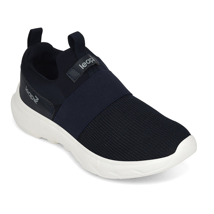Leap7X Navy Blue Sports Non Lacing Walking Shoes For Men Sentino By Liberty