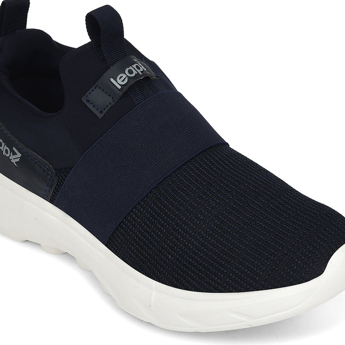 Leap7X Navy Blue Sports Non Lacing Walking Shoes For Men Sentino By Liberty