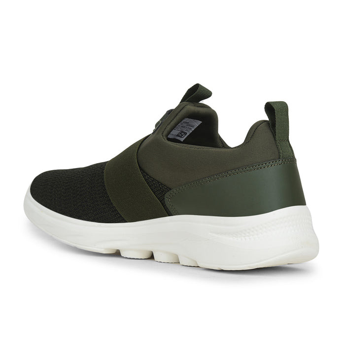 Leap7x Olive Green Non Lacing Sports Walking Shoes For Men SENTINO