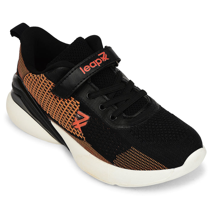 Leap7X Orange Sports Non Lacing Walking Shoes For Kids Rwk 05 By Liberty
