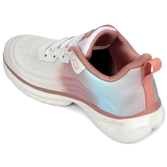 Leap7X Peach Sports Lacing Running Shoes For Women Rwl 58 By Liberty