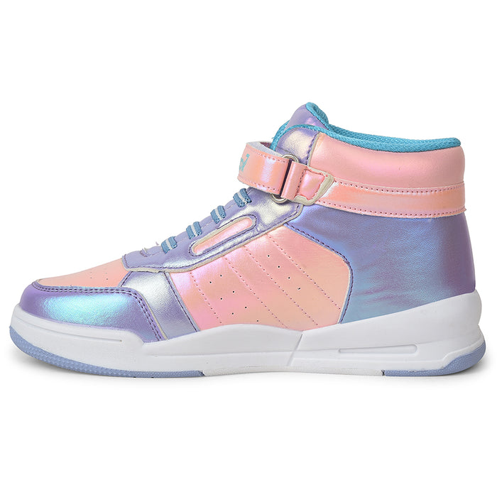 Leap7x Peach Sports Non Lacing Walking Shoes For Kids ENVY