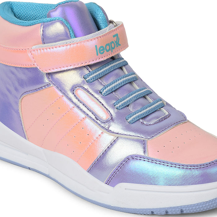 Leap7x Peach Sports Non Lacing Walking Shoes For Kids ENVY