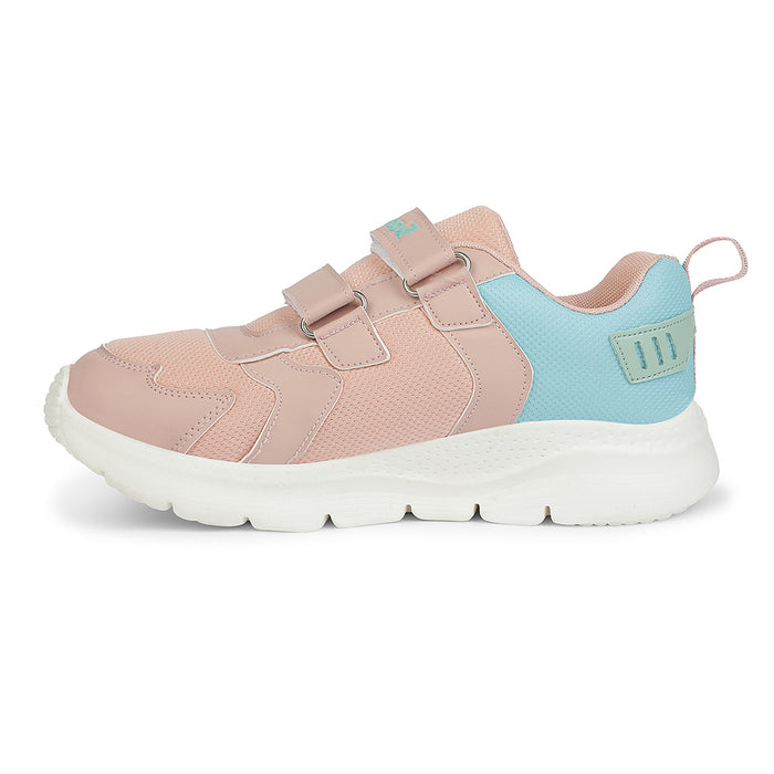 Leap7X Peach Sports Non Lacing Walking Shoes For Kids Primek 6 By Liberty