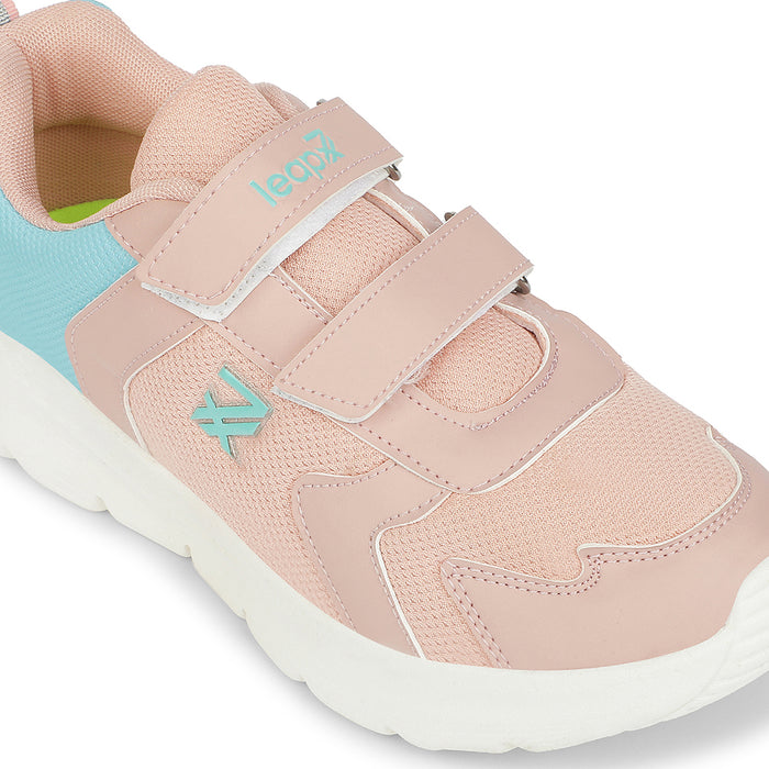 Leap7X Peach Sports Non Lacing Walking Shoes For Kids Primek 6 By Liberty