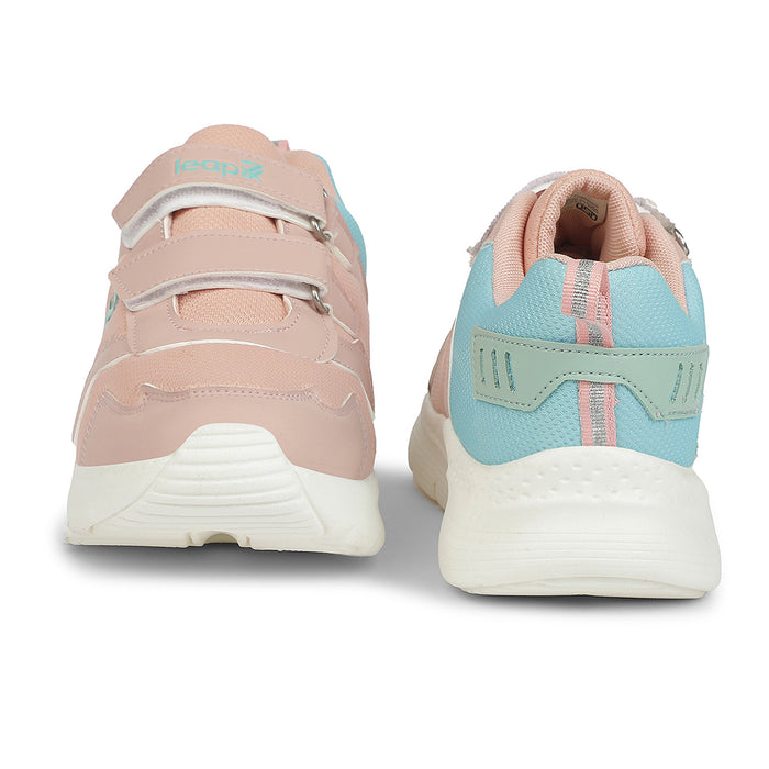 Leap7X Peach Sports Non Lacing Walking Shoes For Kids Primek 6 By Liberty