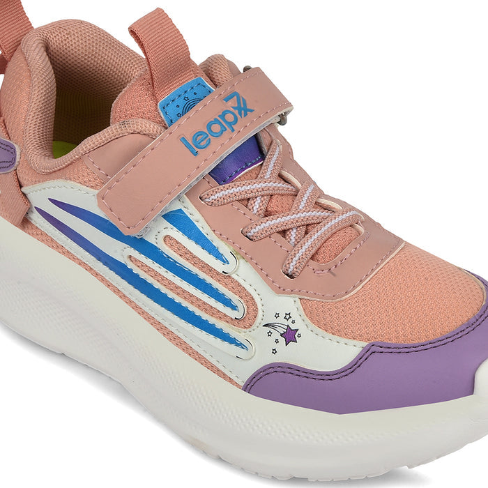 Leap7X Peach Sports Non Lacing Walking Shoes For Kids Ryan 1V By Liberty