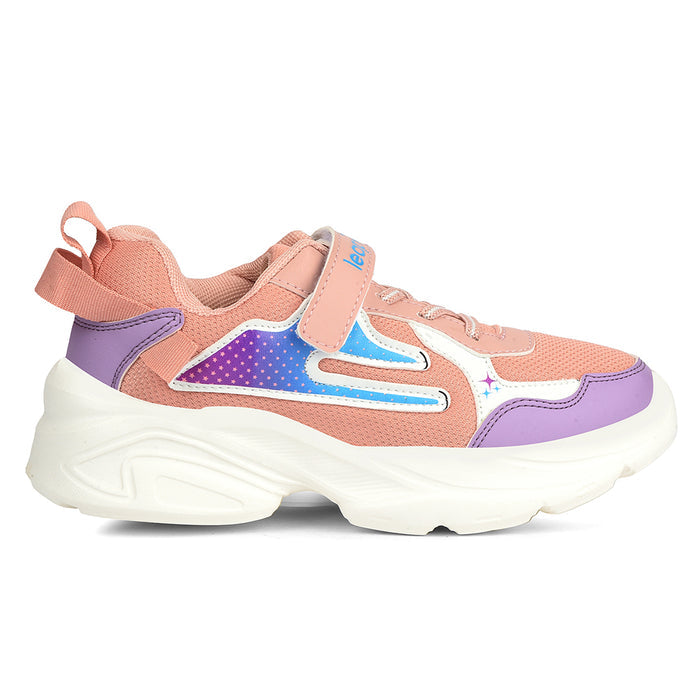 Leap7X Peach Sports Non Lacing Walking Shoes For Kids Zeox 2 By Liberty