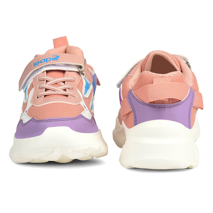 Leap7X Peach Sports Non Lacing Walking Shoes For Kids Zeox 2 By Liberty