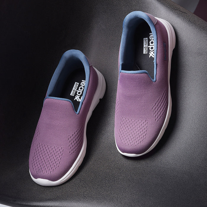 Leap7X RIYA-1 Purple Sports Non Lacing Walking Shoes for Women by Liberty