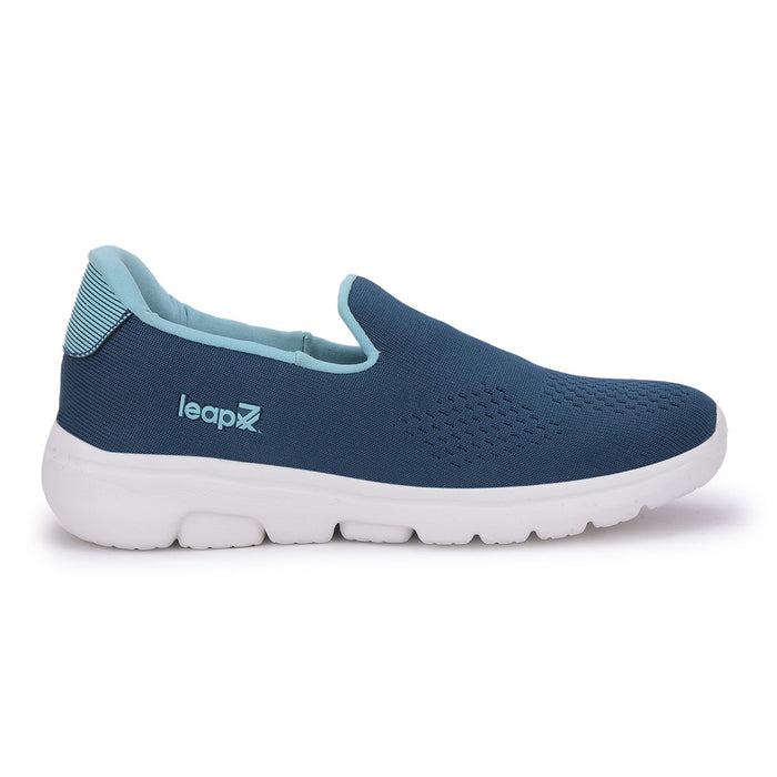 Leap7X RIYA-1 Teal Blue Sports Non Lacing Walking Shoes for Women by Liberty