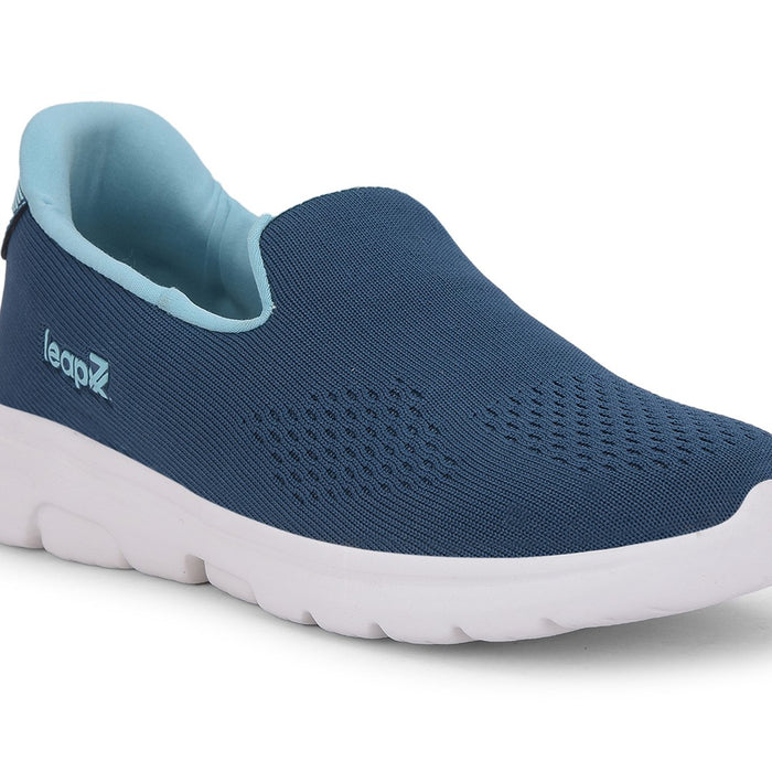 Leap7X RIYA-1 Teal Blue Sports Non Lacing Walking Shoes for Women by Liberty