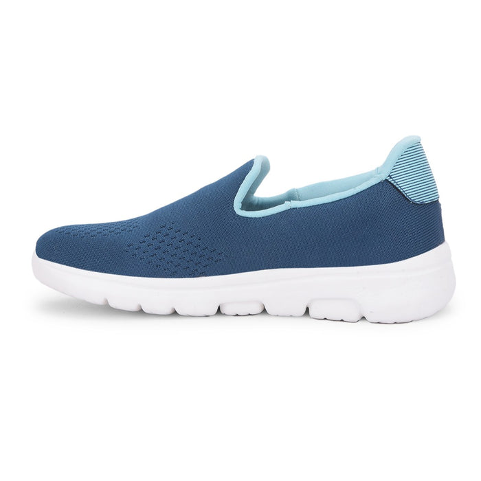 Leap7X RIYA-1 Teal Blue Sports Non Lacing Walking Shoes for Women by Liberty