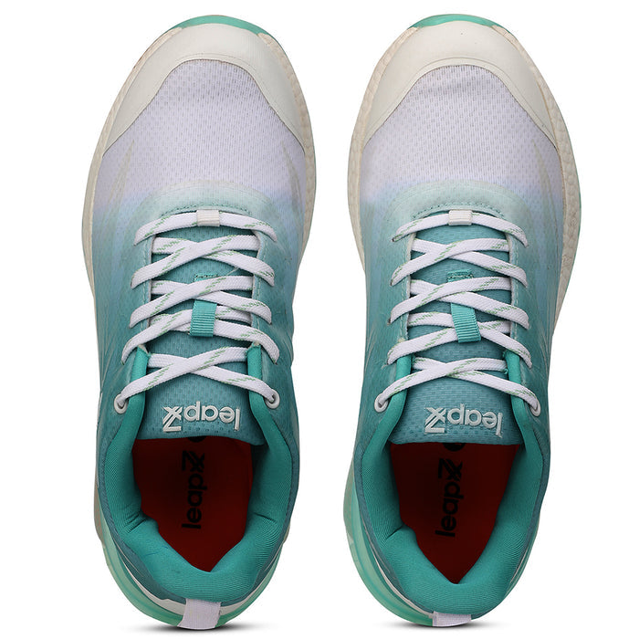 Leap7X RW-22 Green Sports Lacing Running Shoes for Men by Liberty
