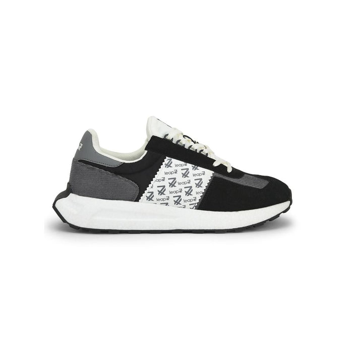 Leap7x Sports Lacing Running Shoes For Men (Black) XL-TG-1 By Liberty